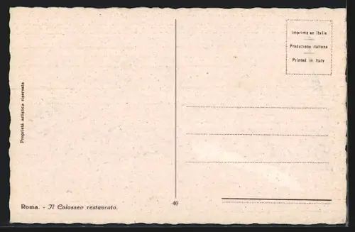 AK Roma, Il Colosseo restaurato