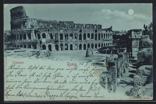 Mondschein-AK Roma, Colosseo