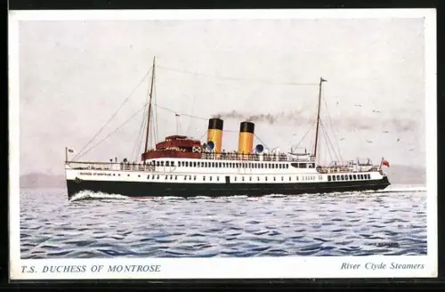 Künstler-AK Passagierschiff TS Duchess of Montrose auf See