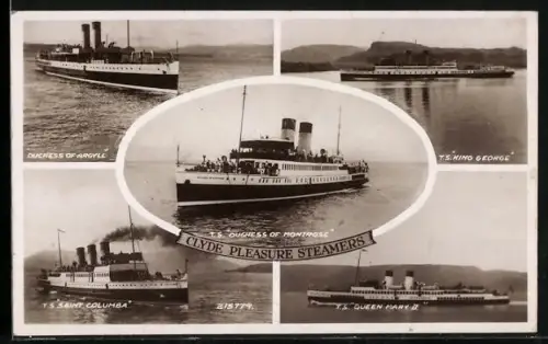 AK Passagierschiffe Duchess of Hamilton, Queen Mary II, King George, Saint Columba, Queen of Argyll