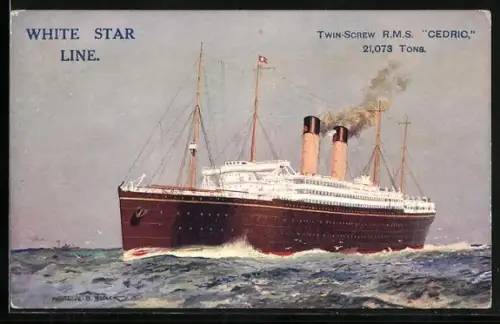 Künstler-AK Passagierschiff RMS Cedric der White Star Line