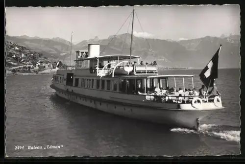 AK Dampfer Léman in Fahrt