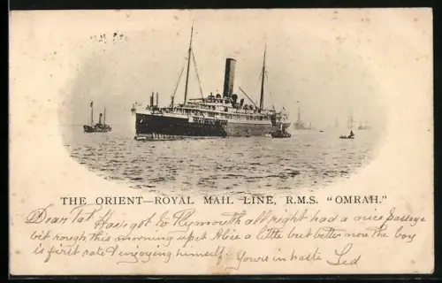 AK Passagierschiff RMS Omrah, Orient Royal Mail Line