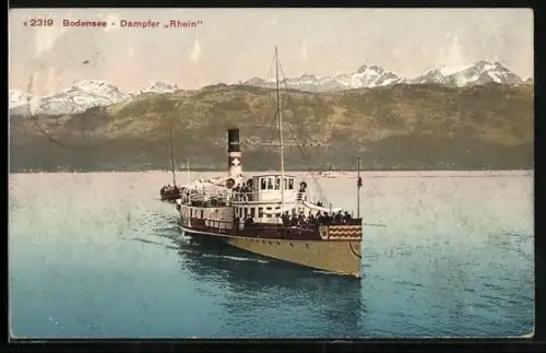 AK Bodensee-Dampfer Rhein in Fahrt