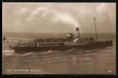 AK Passagierschiff PSS Worthing Belle in Fahrt