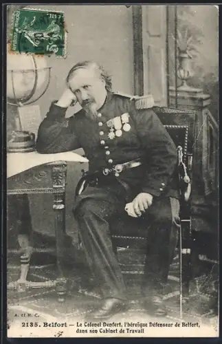 AK Belfort, Le Colonel Denfert, l`héroïque Défenseur de Belfort, dans son Cabinet de Travail