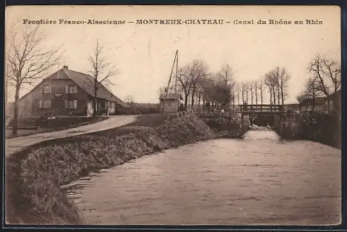 AK Montreux-Château, Frontière Franco-Alsacienne, Canal du Rhône au Rhin