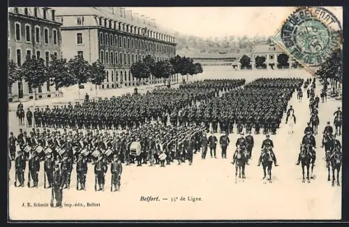 AK Belfort, 35e de Ligne en parade sur la place principale