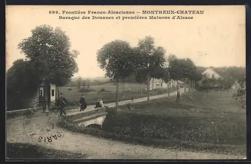 AK Montreux-Château, Baraque des Douanes et premières Maisons d`Alsace