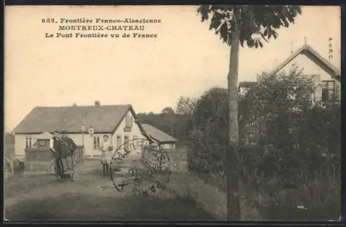 AK Montreux-Château, Le Pont Frontière vu de France