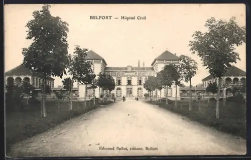 AK Belfort, Hôpital Civil et allée bordée d`arbres