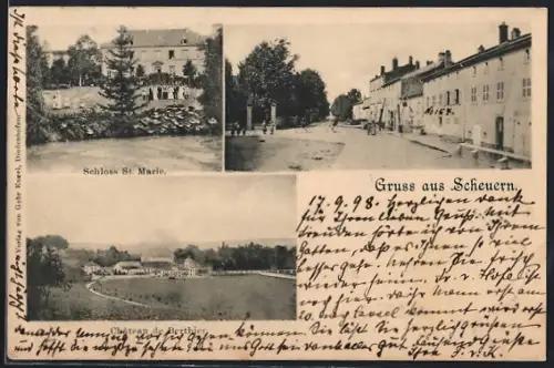 AK Scheuern, Vue du Château de Berthier et Schloss St. Marie