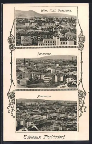 AK Wien-Floridsdorf, Teilansichten des Wiener Stadtteils