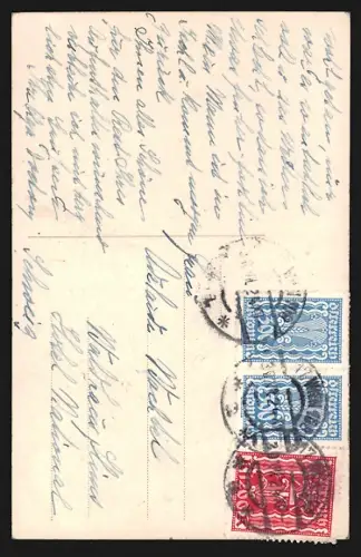 AK Wien, Villa Promenadengasse 39, Gebäudeansicht mit Springbrunnen und Anlage