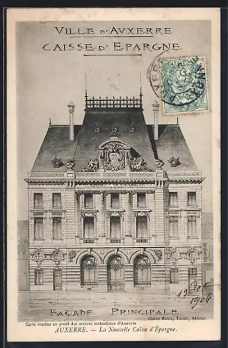 AK Auxerre, La Nouvelle Caisse d`Épargne, facade principale