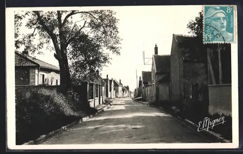 AK Vinneuf /Yonne, En Montèpont, Rue bordée de maisons et d`arbres