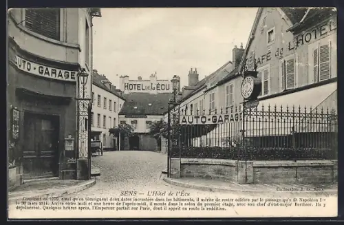 AK Sens, L`Hôtel de l`Écu avec Auto-Garage et Café de l`Hôtel