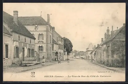 AK Arces /Yonne, La Grande Rue du Côté de Cerisiers