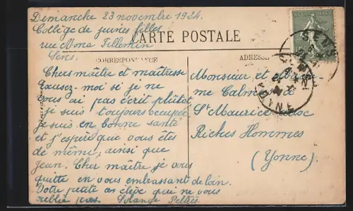 AK Sens, Rond-Point Victor Guichard avec calèche