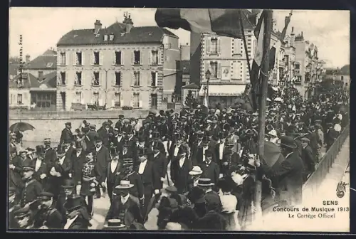 AK Sens, Concours de Musique 1913, Le Cortège Officiel