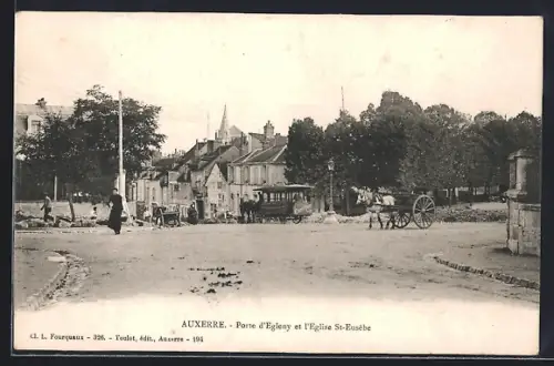 AK Auxerre, Porte d`Egleny et Église St-Eusèbe