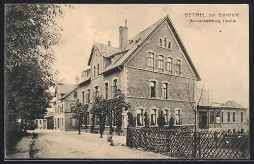 AK Bethel bei Bielefeld, Brockensammlung Tiberias, Gebäude mit Strasse u. Garten