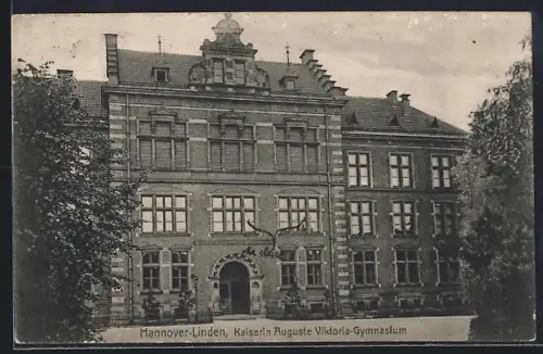 AK Hannover-Linden, Kaiserin Auguste Viktoria-Gymnasium, Gebäudeansicht