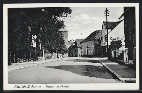 AK Hessisch-Lichtenau, Strassenpartie am Obertor