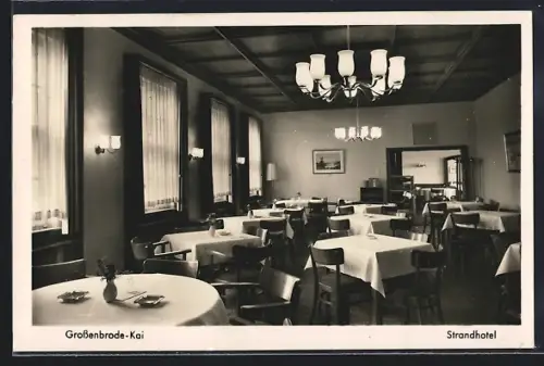 AK Grossenbrode-Kai, Strandhotel G. Baumhof, Innenansicht Speisesaal
