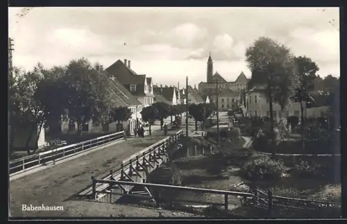 AK Babenhausen / Schwaben, Blick über die Brücke