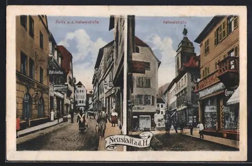 AK Neustadt / Hardt, Partie a. d. Kellereistrasse m. Ratskeller