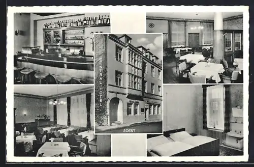 AK Soest, Central Hotel-Restaurant W. Plöger, Tresen, Gasträume, Fassade