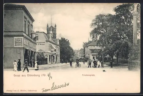 AK Oldenburg / O., Strasse am Friedensplatz