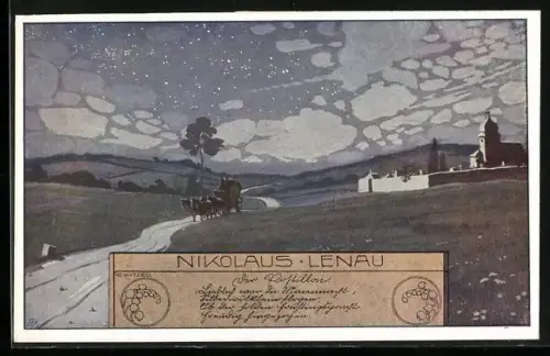 Künstler-AK Ernst Kutzer: Der Postillon von Nikolaus Lenau