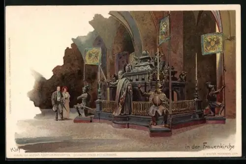 Künstler-AK Heinrich Kley: Blick in die Frauenkirche