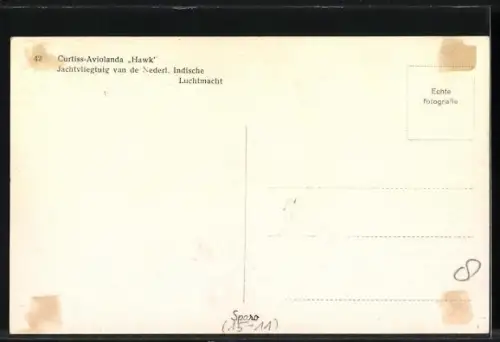 AK Niederländisches Jagd-Flugzeug vom Typ Curtiss-Aviolanda Hawk