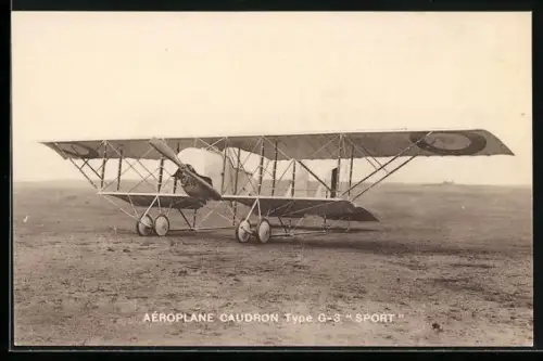 AK Doppeldecker-Flugzeug Caudron Type G-3 Sport