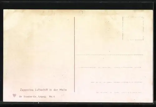 AK Zeppelins Luftschiff in der Halle, Modell 1908