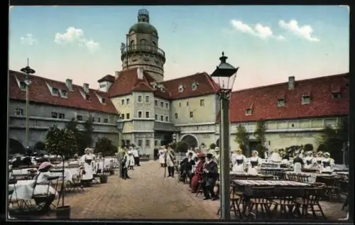 AK Leipzig, Intern. Baufach-Ausstellung 1913, Hof der Pleissenburg, Leipzig um 1800