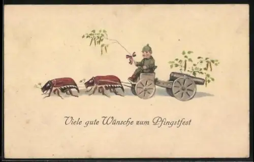 AK Maikäfer ziehen eine Kanone