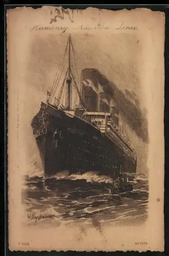 Künstler-AK Willy Stoewer: Schiff Imperator der Hamburg-Amerika Linie