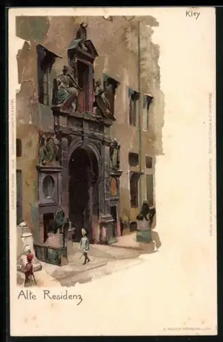 Künstler-AK Heinrich Kley: München, Blick auf Alte Residenz