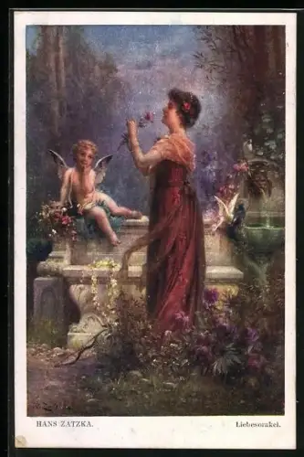 Künstler-AK Hans Zatzka: Liebesorakel, Amor