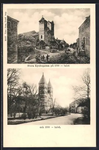AK Lund, Stora Kyrkogatan pa 1700, och 1000