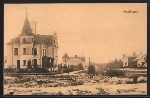 AK Oxelösund, Ortspartie mit Wohngebäuden