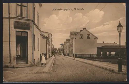 AK Wästeras, Malmagersgatan, H. Häéger & Co. Speceri