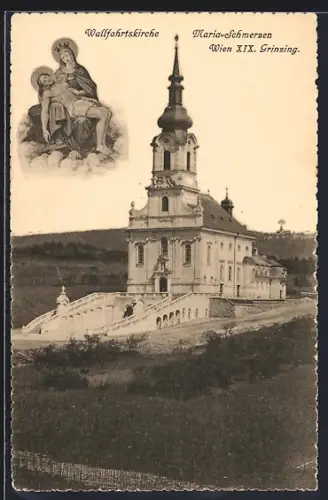 AK Wien-Grinzing, Wallfahrtskirche Maria-Schmerzen mit Gnadenbild