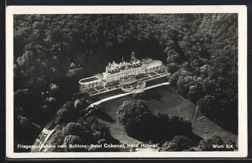AK Wien, Fliegeraufnahme vom Schloss-Hotel Cobenzl, Bes. Hans Hübner