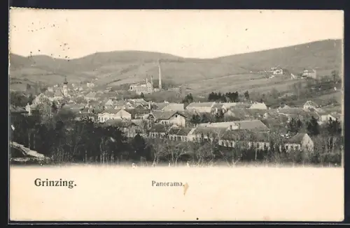 AK Wien-Grinzing, Panorama mit Bergblick