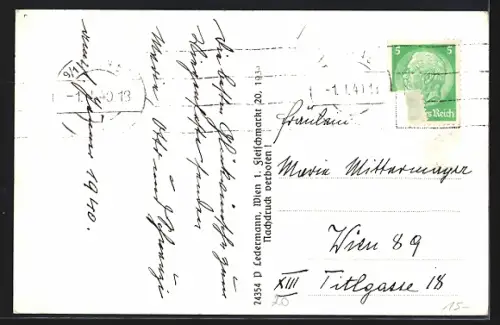 AK Wien-Grinzing, Cobenzlgasse mit Blick zur Kirche